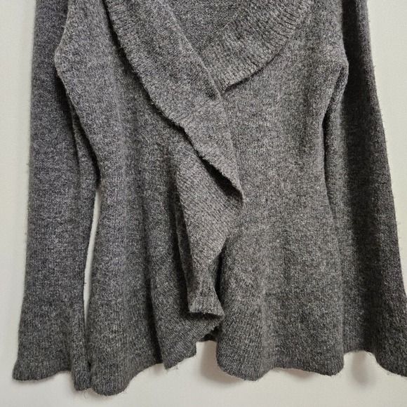Vtg Susan Bristol Wool Blend Sweater Cardigan Waterfall Ruffled Front Sz Medium - Picture 6 of 8